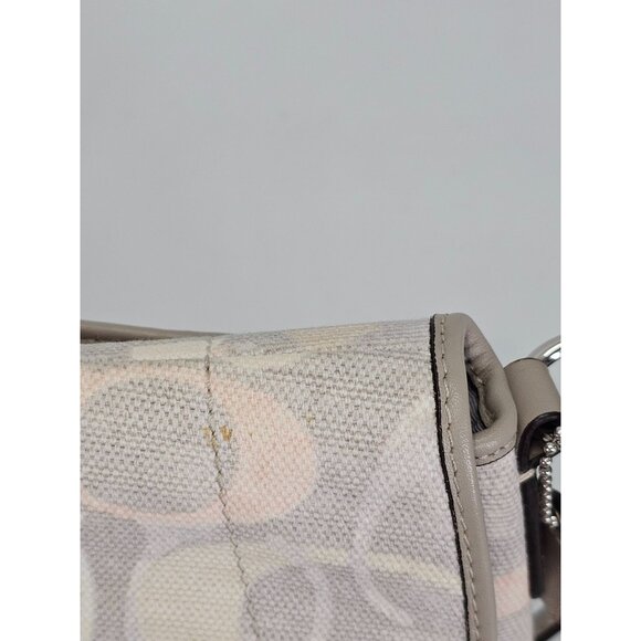 Coach Women's Grey Linen Soho Optic Pleated Flap Shoulder Bag Small 1945 - Picture 6 of 15